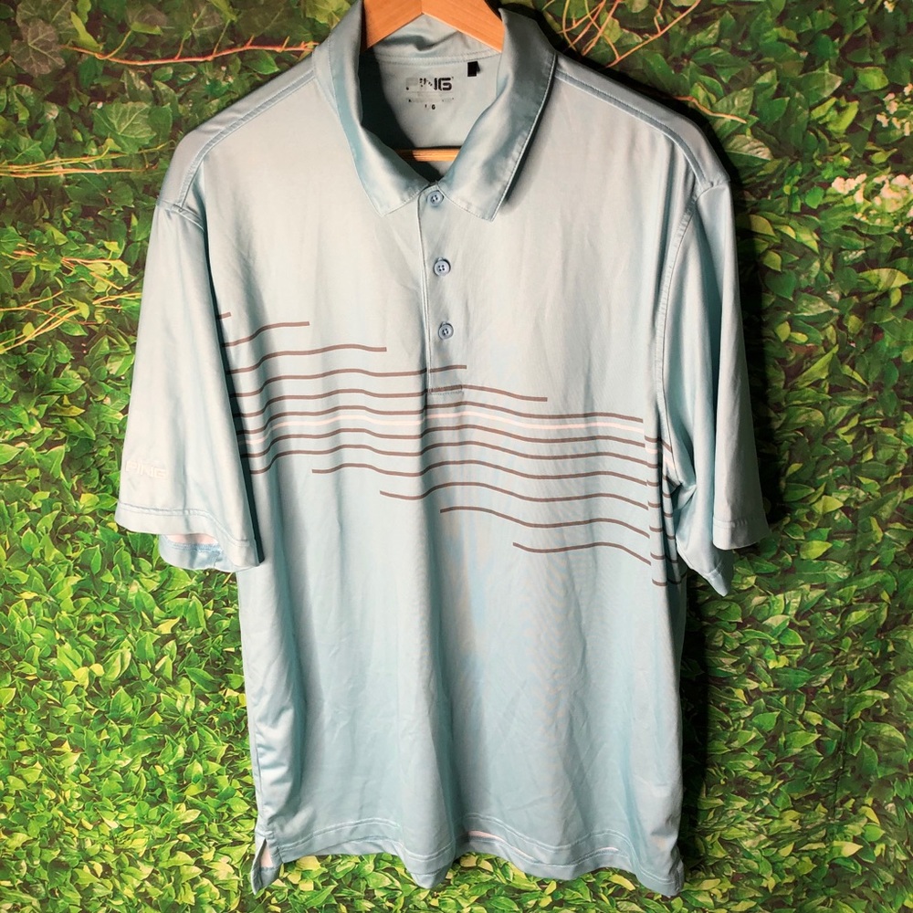 Ping Performance Golf Polo Shirt Mens Blue Large